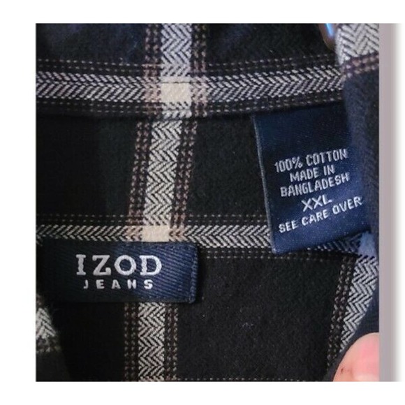 Men's NWT IZOD L/S Flannel button up shirt - 2XL - Picture 3 of 4